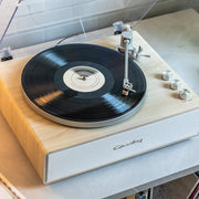 Crosley Stave 2-Speed Bluetooth Record Player Turntable with Built-in Speakers, Natural V398-CR6046A-NASL4