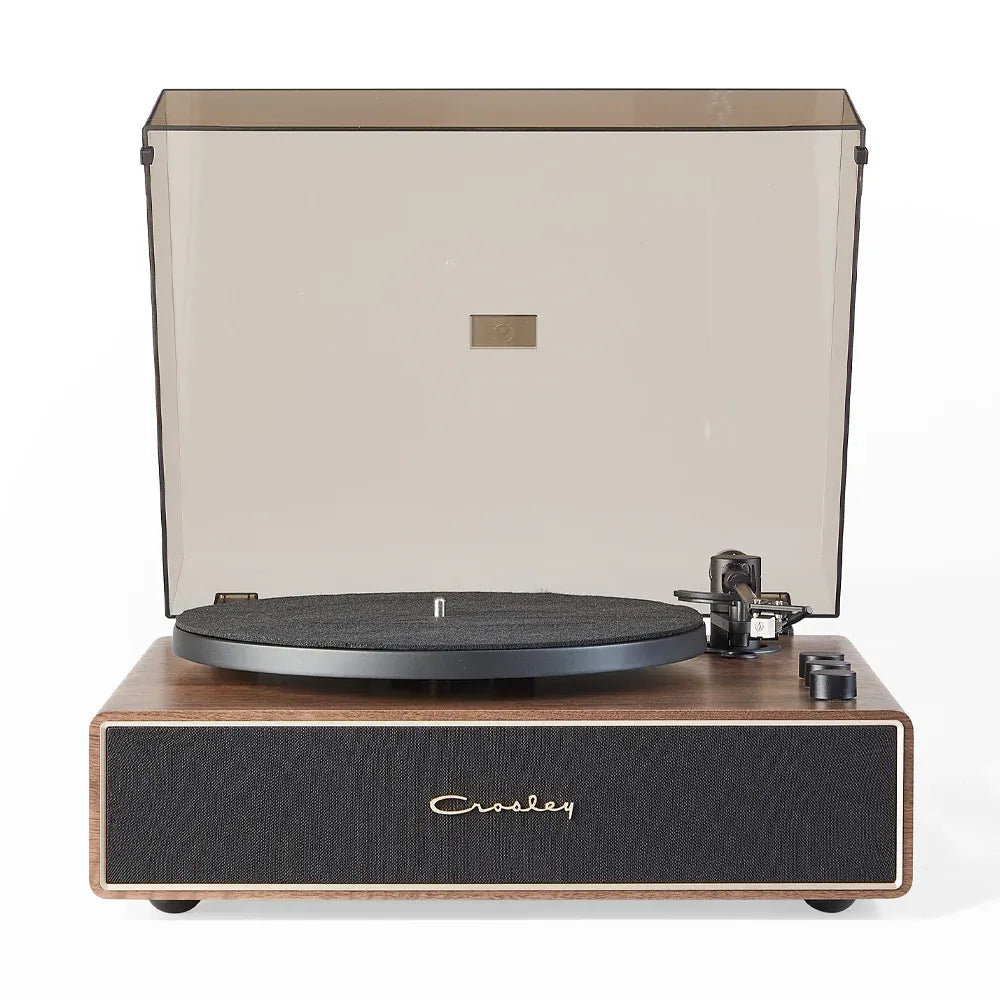 Crosley Stave 2-Speed Bluetooth Record Player Turntable with Built-in Speakers, Walnut V398-CR6046A-WAGL4