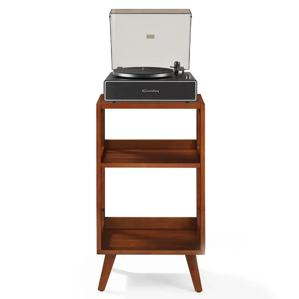 Crosley Stave 2-Speed Bluetooth Record Player Turntable with Built-in Speakers + Crosley Asheville Stand V398-CR6046AMS-BK