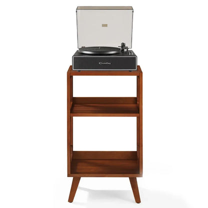 Crosley Stave 2-Speed Bluetooth Record Player Turntable with Built-in Speakers + Crosley Asheville Stand V398-CR6046AMS-BK