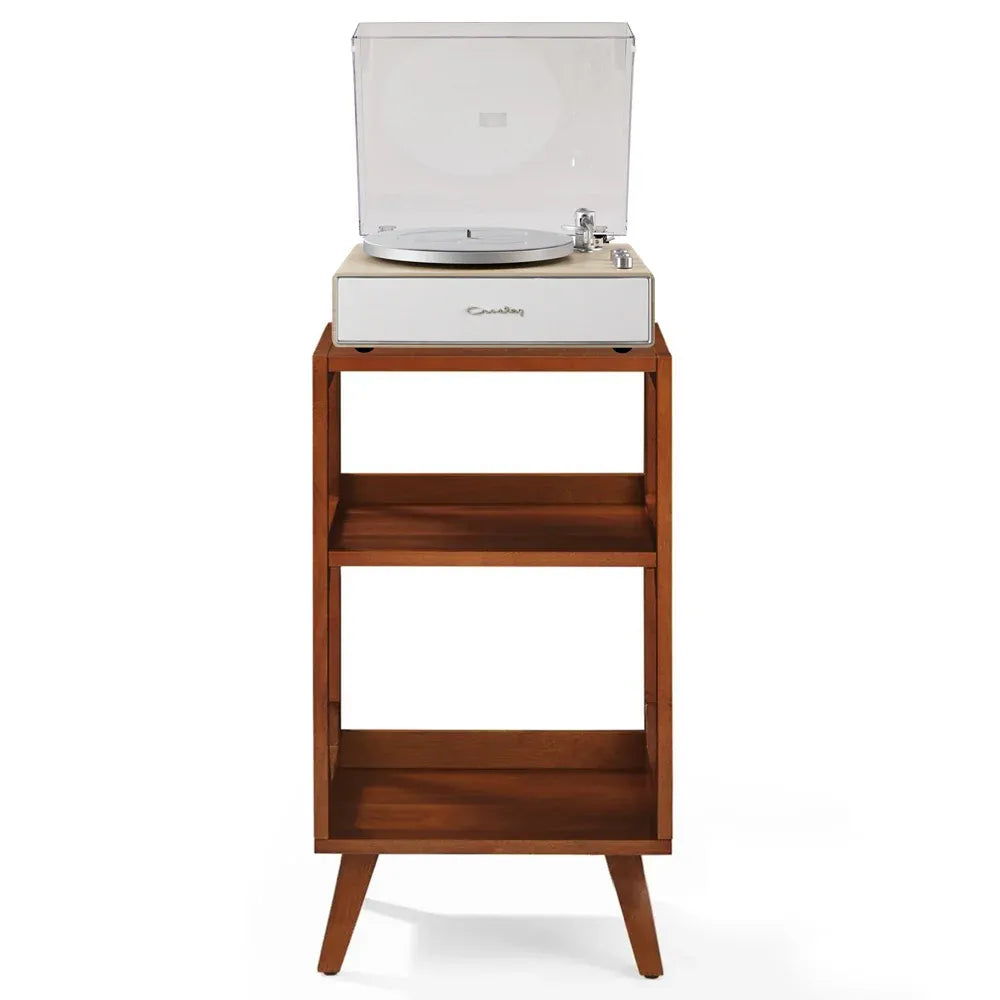 Crosley Stave 2-Speed Bluetooth Record Player Turntable with Built-in Speakers + Crosley Asheville Stand V398-CR6046AMS-NA