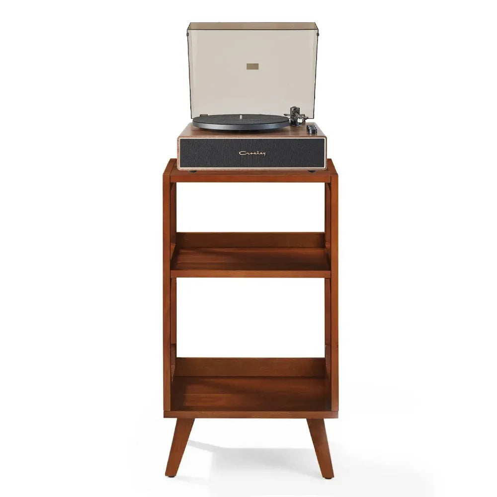 Crosley Stave 2-Speed Bluetooth Record Player Turntable with Built-in Speakers + Crosley Asheville Stand V398-CR6046AMS-WA