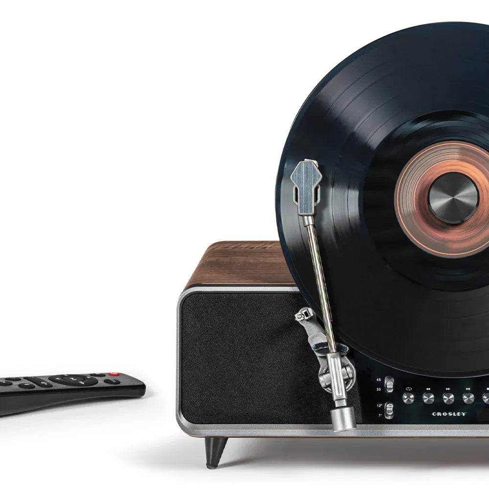 Crosley Beck Automatic Vertical Record Player - Walnut V398-CR6049A-WA4