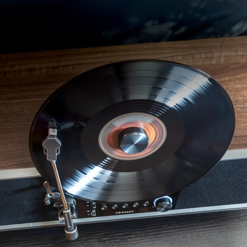 Crosley Beck Automatic Vertical Record Player - Walnut V398-CR6049A-WA4