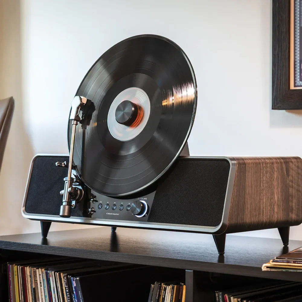 Crosley Beck Automatic Vertical Record Player - Walnut V398-CR6049A-WA4