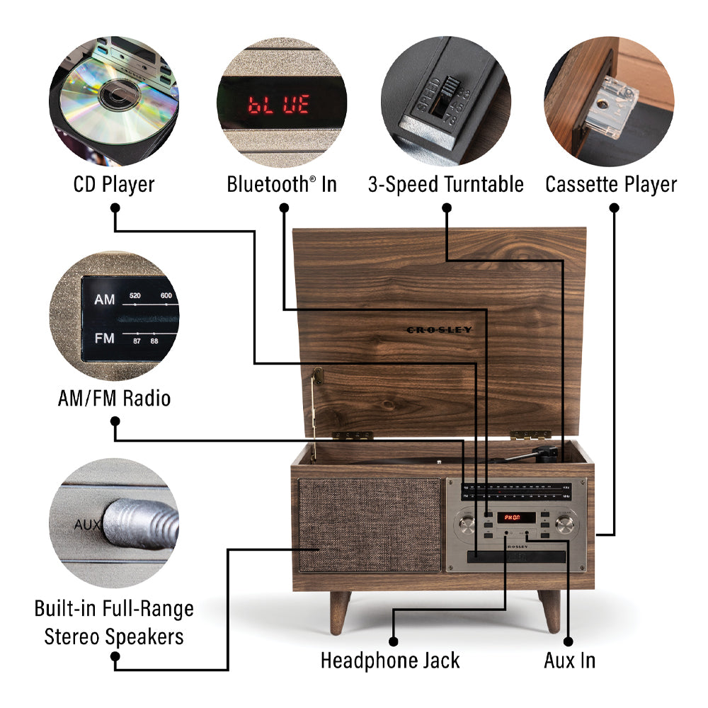 Crosley Serenade 8 in 1 Record Player V398-CR7023A-WA
