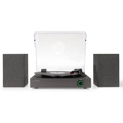 Crosley Zane 3-Speed Bluetooth Vinyl Record Player Turntable, with Matching Stereo Speakers - Black V398-CR7503A-BK4