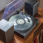 Crosley Zane 3-Speed Bluetooth Vinyl Record Player Turntable, with Matching Stereo Speakers - Black V398-CR7503A-BK4
