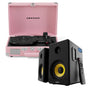 Crosley Cruiser Bluetooth Portable Turntable - Blush Pink + Bundled Majority D40X Bluetooth Speakers V398-CR8005EMY-BH4