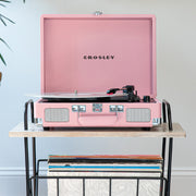 Crosley Cruiser Bluetooth Portable Turntable - Blush Pink + Bundled Majority D40X Bluetooth Speakers V398-CR8005EMY-BH4