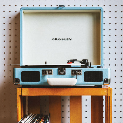Crosley Cruiser Bluetooth Portable Turntable - Turquoise + Bundled Majority D40X Bluetooth Speakers V398-CR8005FMY-TU4