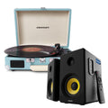 Crosley Cruiser Bluetooth Portable Turntable - Turquoise + Bundled Majority D40X Bluetooth Speakers V398-CR8005FMY-TU4