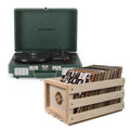 Crosley Cruiser Bluetooth Portable Turntable - Emerald Green + Bundled Crosley Record Storage Crate V398-CR8005FSC-EM4