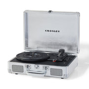 Crosley Cruiser Bluetooth Portable Turntable - Silver + Bundled Crosley Record Storage Crate V398-CR8005FSC-SI4
