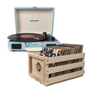 Crosley Cruiser Bluetooth Portable Turntable - Turquoise + Bundled Crosley Record Storage Crate V398-CR8005FSC-TU4