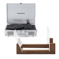 Crosley Cruiser Bluetooth Portable Turntable - Silver + Bundled Crosley Record Storage Display Stand V398-CR8005FSS-SI4