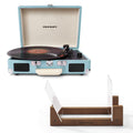 Crosley Cruiser Bluetooth Portable Turntable - Turquoise + Bundled Crosley Record Storage Display Stand V398-CR8005FSS-TU4