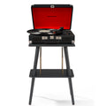 Crosley Cruiser Bluetooth Portable Turntable + Crosley Turntable Stand Bundle - Black V398-CR8005FST-BK4