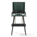 Crosley Cruiser Bluetooth Portable Turntable + Crosley Turntable Stand Bundle - Emerald Green V398-CR8005FST-EM4