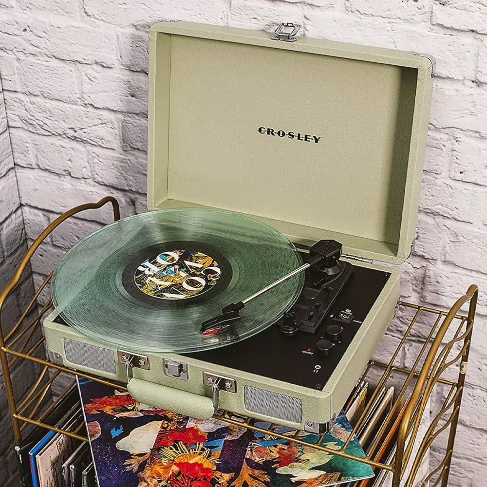 Crosley Cruiser Bluetooth Portable Turntable - Mint + Crosley Entertainment Stand Bundle
