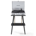Crosley Cruiser Bluetooth Portable Turntable + Crosley Turntable Stand Bundle - Silver V398-CR8005FST-SI4