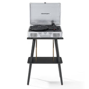 Crosley Cruiser Bluetooth Portable Turntable + Crosley Turntable Stand Bundle - Silver V398-CR8005FST-SI4