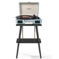 Crosley Cruiser Bluetooth Portable Turntable + Crosley Turntable Stand Bundle - Turquoise V398-CR8005FST-TU4