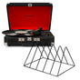 Crosley Cruiser Bluetooth Portable Turntable - Black + Gadhouse Vinyl Rack Bundle - Black V398-CR8005FVR-BK4