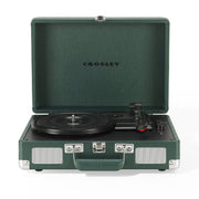 Crosley Cruiser Bluetooth Portable Turntable - Emerald Green + Gadhouse Vinyl Rack Bundle - Black V398-CR8005FVR-EM4