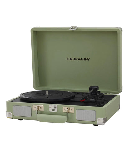 Crosley Cruiser Bluetooth Portable Turntable - Mint + Gadhouse Vinyl Rack Bundle - Black