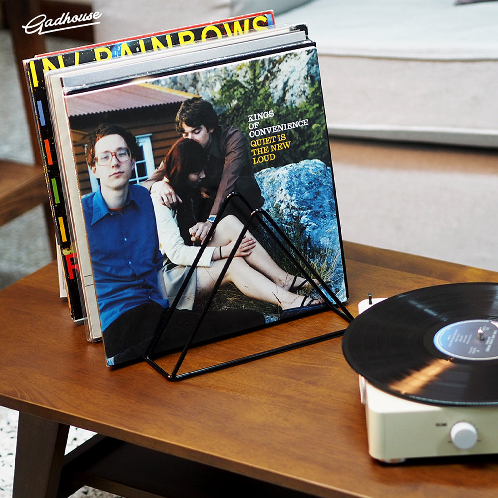 Crosley Cruiser Bluetooth Portable Turntable - White Sands + Gadhouse Vinyl Rack Bundle - Black V398-CR8005FVR-WS4