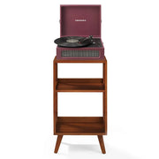 Crosley Voyager Bluetooth Portable Turntable + Crosley Asheville Stand Bundle - Burgundy V398-CR8017BMS-BU4
