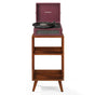 Crosley Voyager Bluetooth Portable Turntable + Crosley Asheville Stand Bundle - Burgundy V398-CR8017BMS-BU4