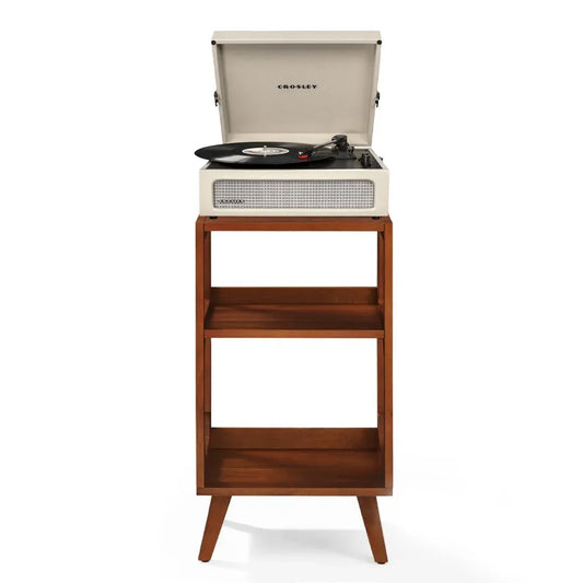 Crosley Voyager Bluetooth Portable Turntable + Crosley Asheville Stand Bundle - Dune V398-CR8017BMS-DU4