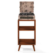 Crosley Voyager Bluetooth Portable Turntable + Crosley Asheville Stand Bundle - Floral V398-CR8017BMS-FL4