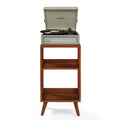 Crosley Voyager Bluetooth Portable Turntable + Crolsey Asheville Stand Bundle - Sage V398-CR8017BMS-SA4