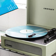 Crosley Voyager Bluetooth Portable Turntable + Crolsey Asheville Stand Bundle - Sage V398-CR8017BMS-SA4