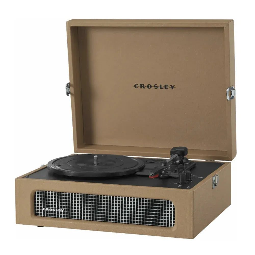 Crosley Voyager Bluetooth Portable Turntable + Crosley Asheville Stand Bundle- Tan V398-CR8017BMS-TA4