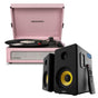 Crosley Voyager Bluetooth Portable Turntable - Amethyst + Bundled Majority D40X Bluetooth Speakers - Black V398-CR8017BMY-AM4