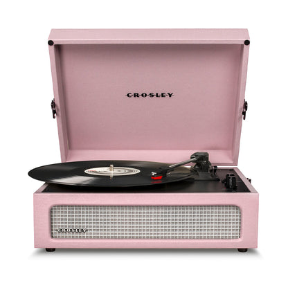 Crosley Voyager Bluetooth Portable Turntable - Amethyst + Bundled Majority D40X Bluetooth Speakers - Black V398-CR8017BMY-AM4