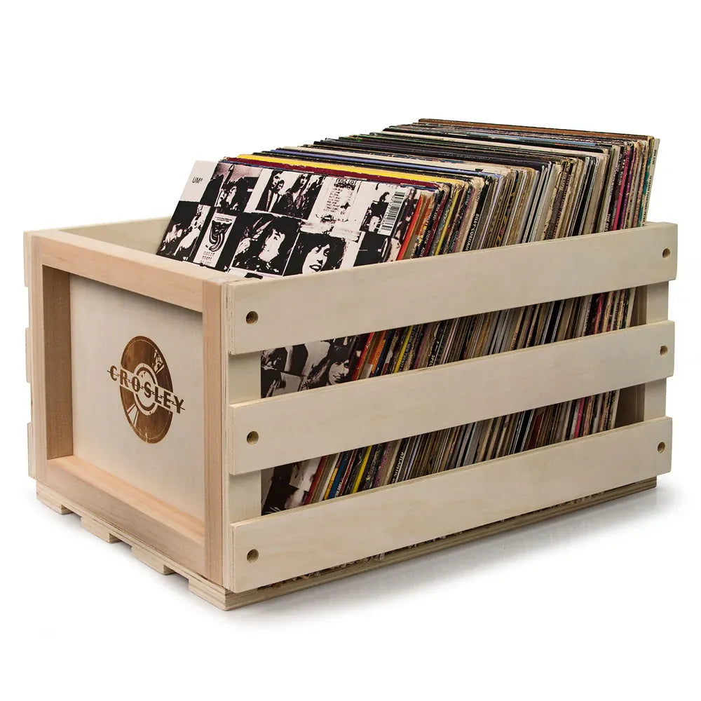 Crosley Voyager Bluetooth Portable Turntable + Bundled Record Storage Crate - Navy V398-CR8017BSC-NY4