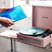 Crosley Voyager Bluetooth Portable Turntable - Amethyst + Bundled Crosley Record Storage Display Stand V398-CR8017BSS-AM4