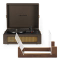 Crosley Voyager Bluetooth Portable Turntable - Cocoa + Bundled Crosley Record Storage Display Stand V398-CR8017BSS-CO4
