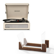 Crosley Voyager Bluetooth Portable Turntable - Dune + Bundled Crosley Record Storage Display Stand V398-CR8017BSS-DU4