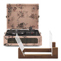 Crosley Voyager Bluetooth Portable Turntable - Floral + Bundled Crosley Record Storage Display Stand V398-CR8017BSS-FL4
