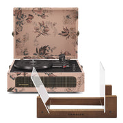 Crosley Voyager Bluetooth Portable Turntable - Floral + Bundled Crosley Record Storage Display Stand V398-CR8017BSS-FL4