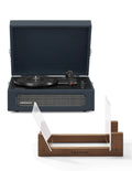 Crosley Voyager Bluetooth Portable Turntable + Bundled Crosley Record Storage Display Stand - Navy V398-CR8017BSS-NY4