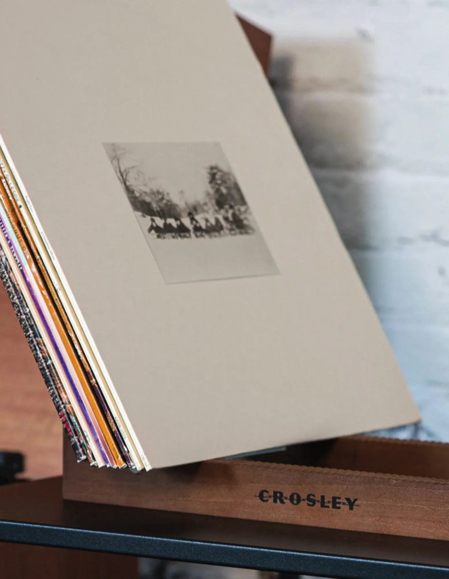 Crosley Voyager Bluetooth Portable Turntable + Bundled Crosley Record Storage Display Stand - Navy V398-CR8017BSS-NY4