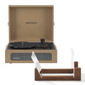 Crosley Voyager Bluetooth Portable Turntable + Bundled Crosley Record Storage Display Stand - Tan V398-CR8017BSS-TA4