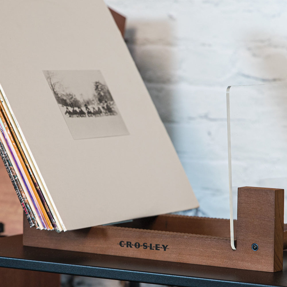 Crosley Voyager Bluetooth Portable Turntable + Bundled Crosley Record Storage Display Stand - Tan V398-CR8017BSS-TA4